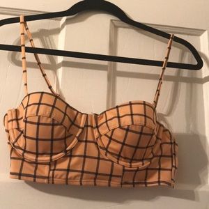Pink Checkered Bralette / Bandeau